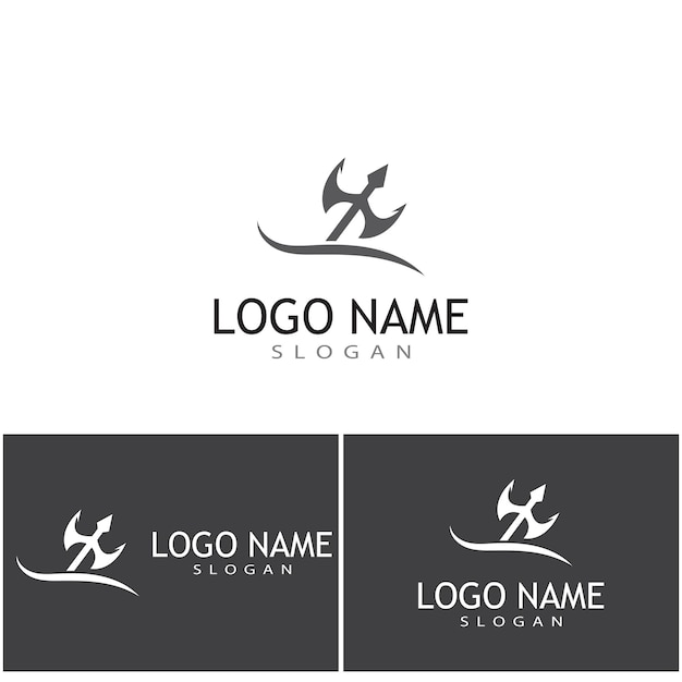 Diseño de la ilustración del icono vectorial de la plantilla del logotipo del Tridente