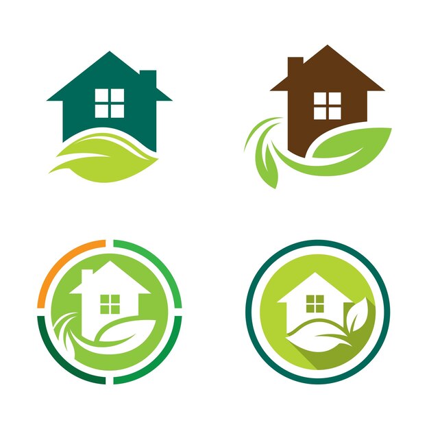 Diseño de ilustración de imágenes de logotipo de casa ecológica