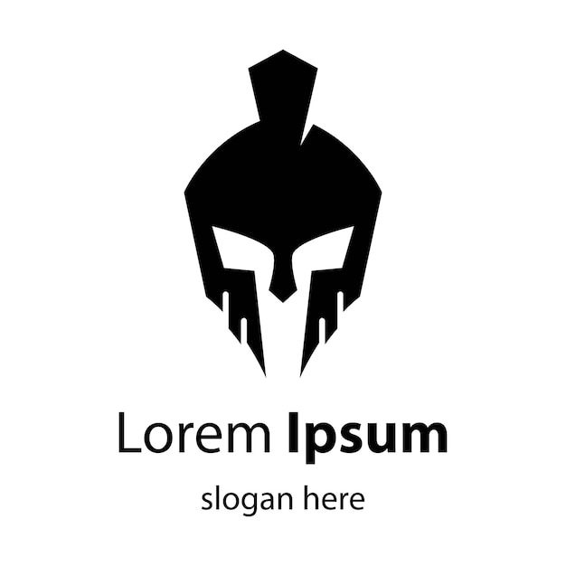 Diseño de ilustración de imágenes de logotipo de casco espartano
