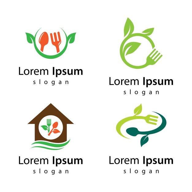 Vector diseño de ilustración de imágenes de logotipo de comida vegetariana