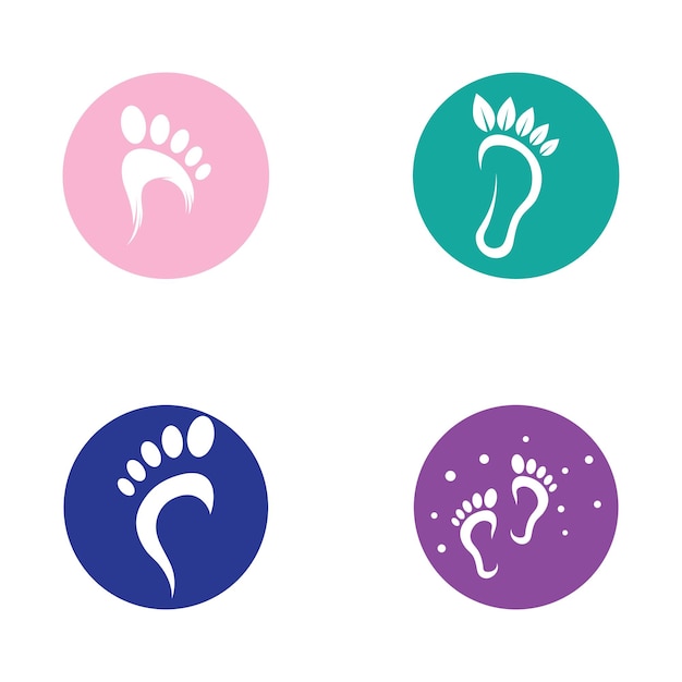 Diseño de ilustración de imágenes de logotipo de footprintsfoot careand footstep