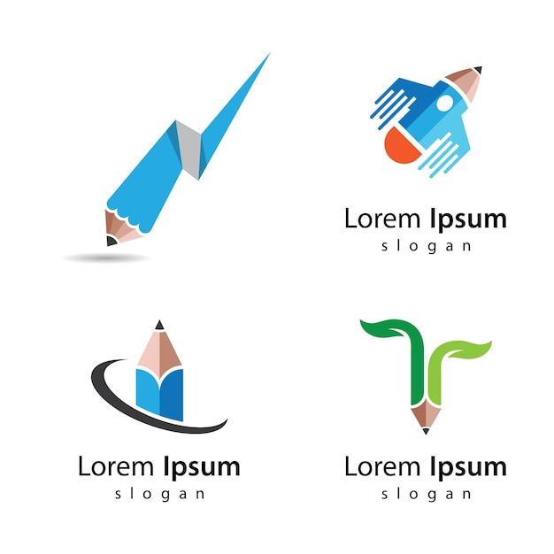 Vector diseño de ilustración de imágenes de logotipo de lápiz