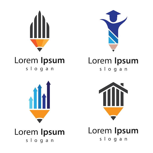 Diseño de ilustración de imágenes de logotipo de lápiz