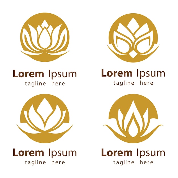 Diseño de ilustración de imágenes de logotipo de loto de belleza