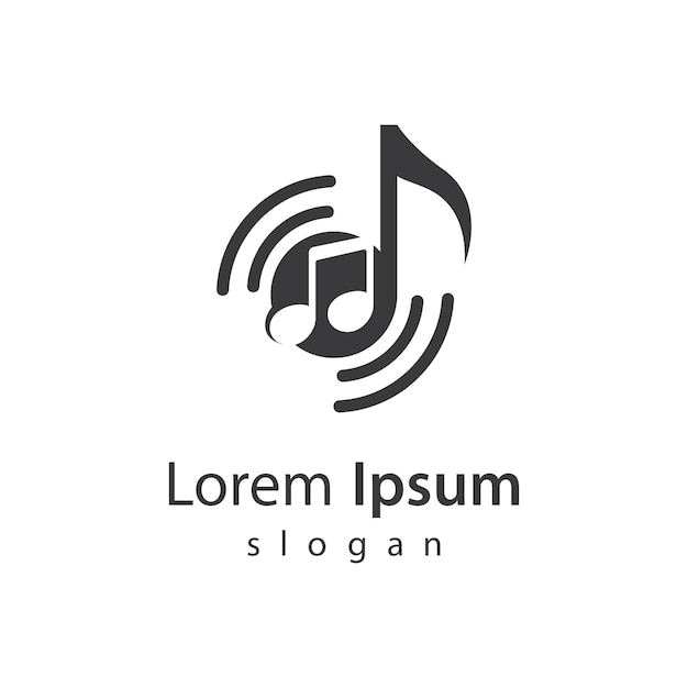 Diseño de ilustración de imágenes de logotipo de música