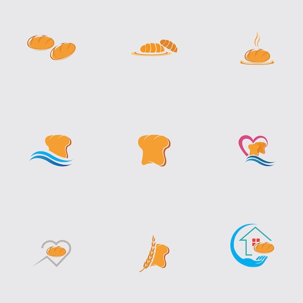 Diseño de ilustración de imágenes de logotipo de pan