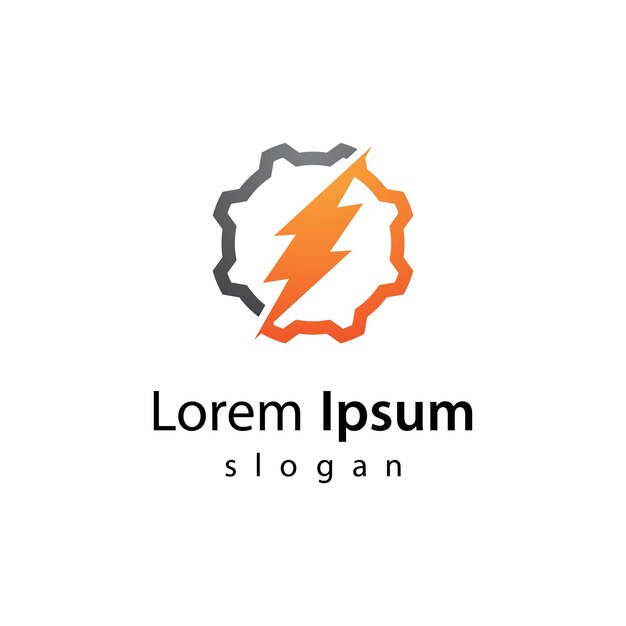 Diseño de ilustración de imágenes de logotipo de potencia de engranaje