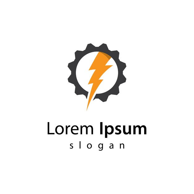 Diseño de ilustración de imágenes de logotipo de potencia de engranaje