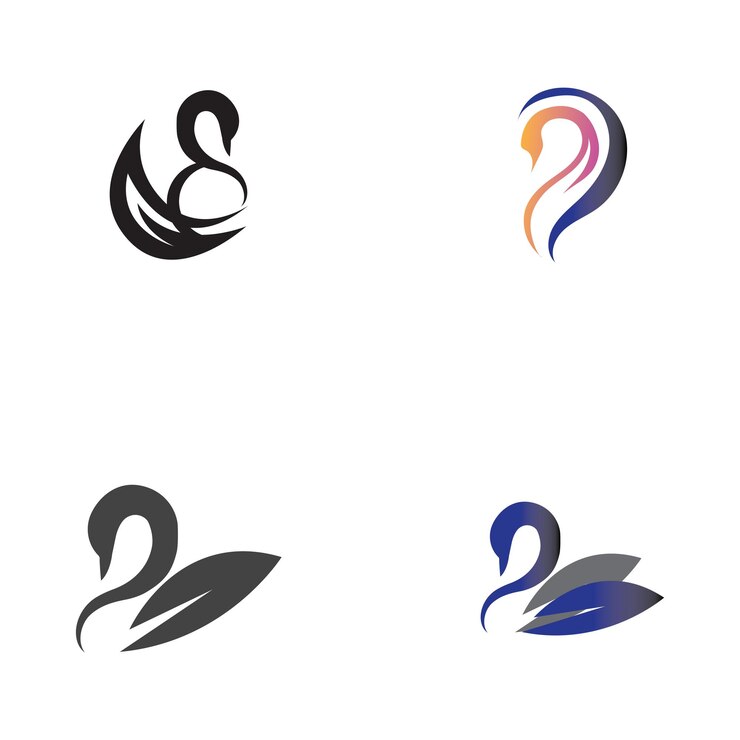 Vector diseño de ilustración de imágenes de logotipo y símbolo de cisne