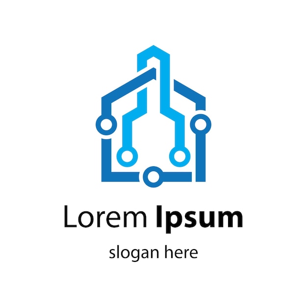 Diseño de ilustración de imágenes de logotipo de tecnología de la casa