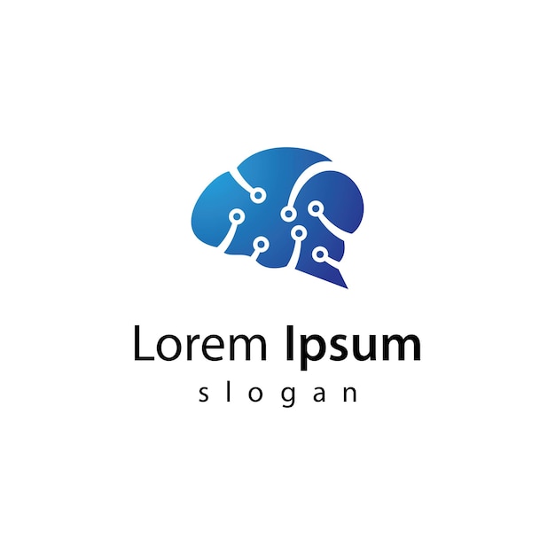 Diseño de ilustración de imágenes de logotipo de tecnología de cerebro