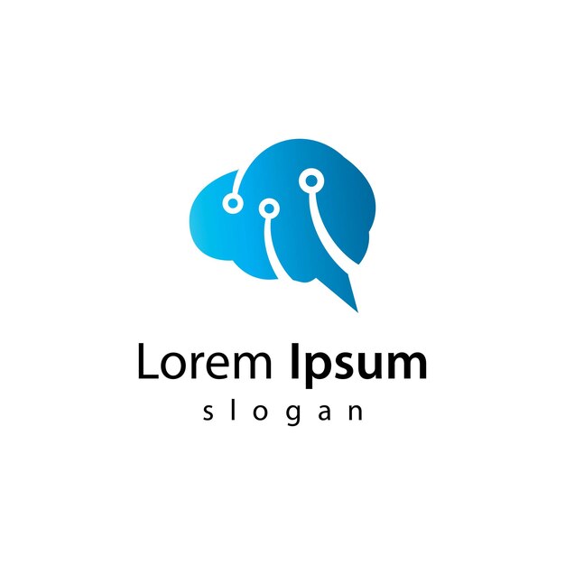 Diseño de ilustración de imágenes de logotipo de tecnología de cerebro