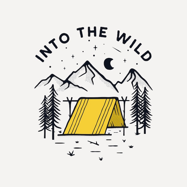 Diseño de ilustración de insignia de camping