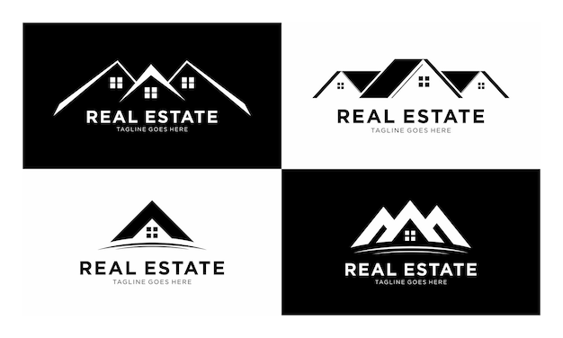 Diseño ilustración logo inmobiliaria vector premium