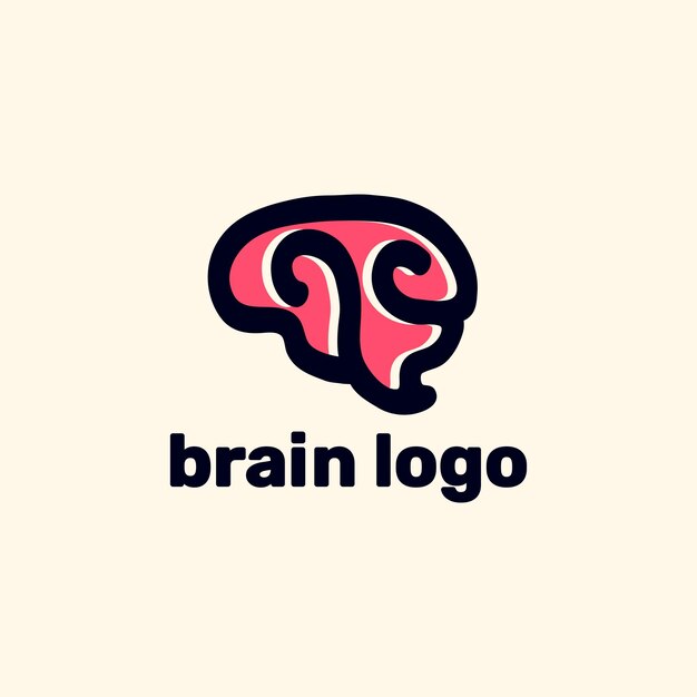 Diseño de ilustración de logotipo de cerebro moderno para su empresa o negocio