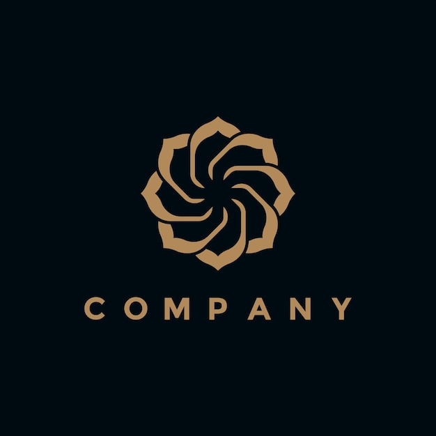 Diseño de ilustración de logotipo de flor abstracta de lujo