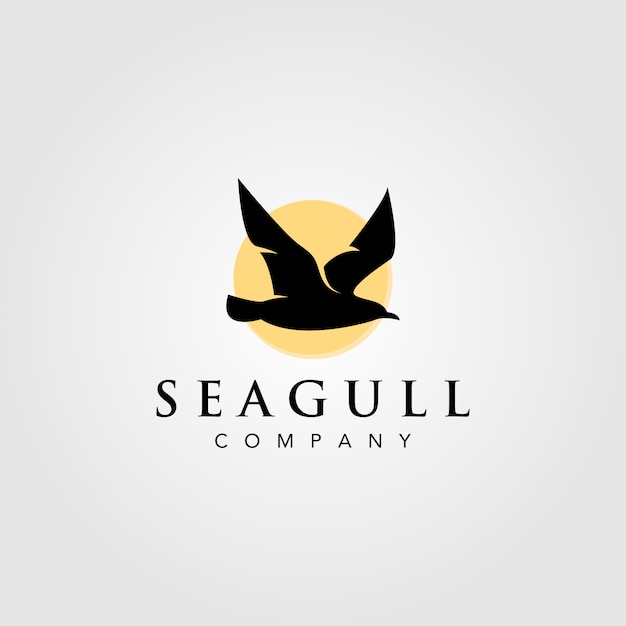 Diseño de ilustración del logotipo de gaviota