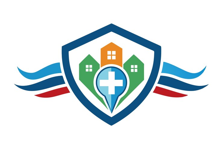 diseño de ilustración del logotipo del hospital modelo de inspiración de logotipo médico moderno vector