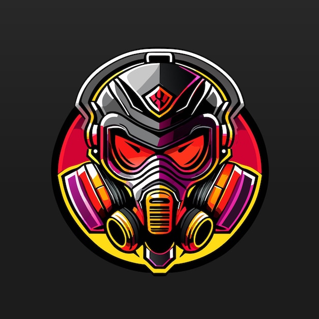 Diseño de la ilustración del logotipo del juego de máscara de gas esport mascota