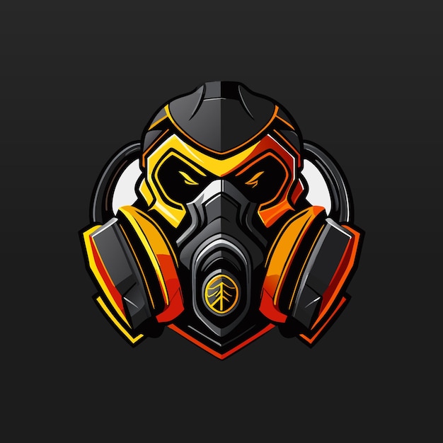 Diseño de la ilustración del logotipo del juego de máscara de gas esport mascota