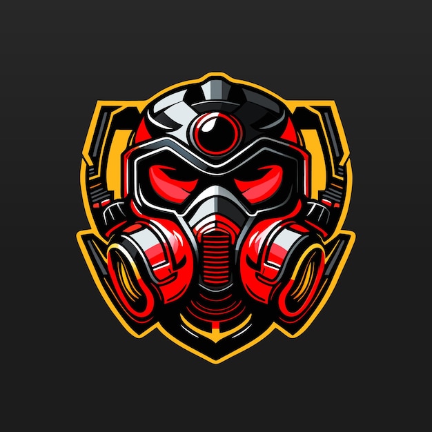 Diseño de la ilustración del logotipo del juego de máscara de gas esport mascota
