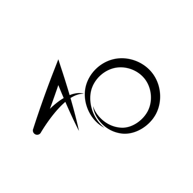 diseño de ilustración del logotipo de la letra ao