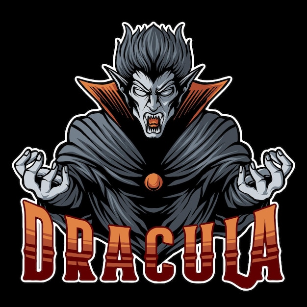 diseño de ilustración del logotipo de la mascota de Drácula