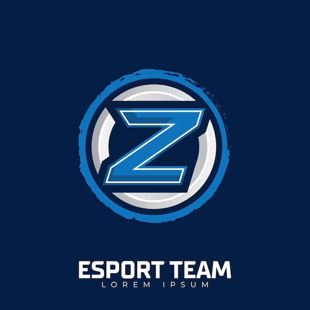 Diseño de ilustración de logotipo de mascota de jugador de plantilla de diseño de eSports de logotipo de letra Z con emblema inicial