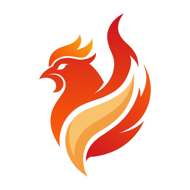 Diseño de la ilustración del logotipo moderno del gallo de fuego