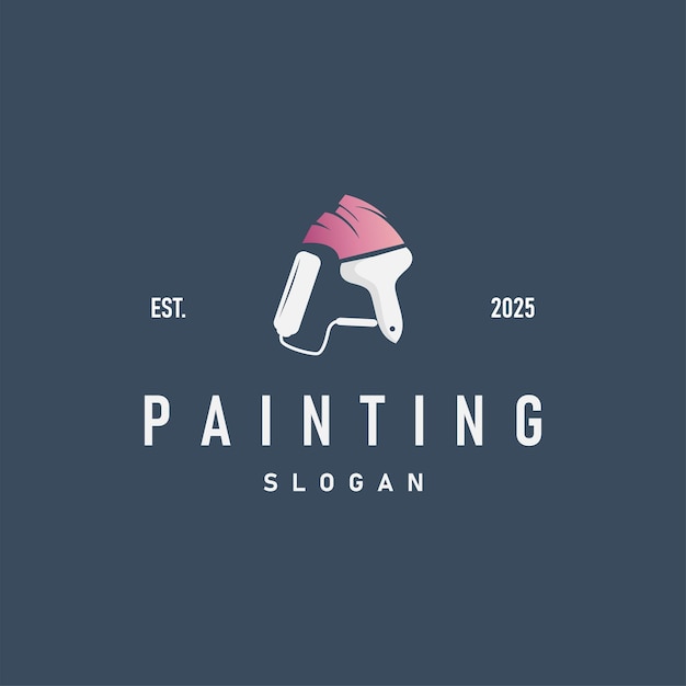 diseño de ilustración logotipo pintura pincel pintura líquida colorido y único icono símbolo premium