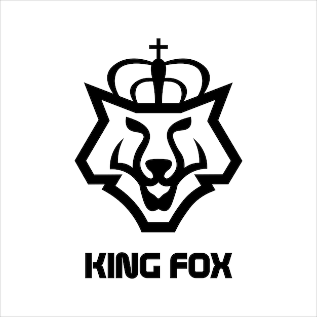 Diseño de ilustración del logotipo del rey zorro