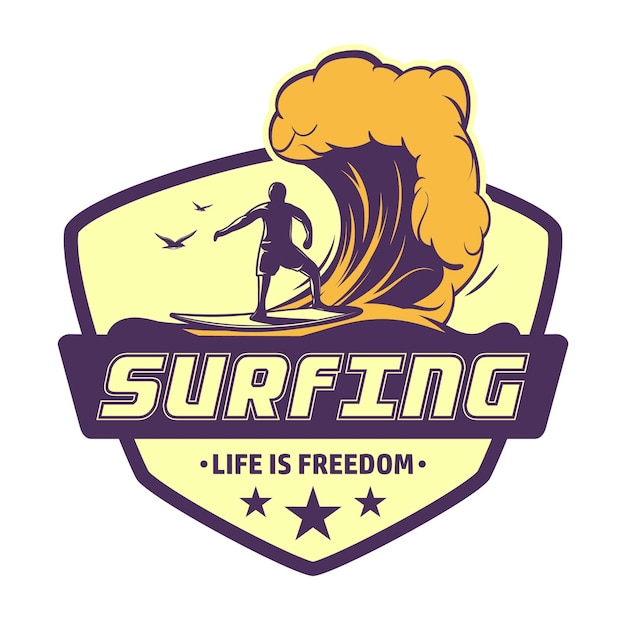 Vector diseño de la ilustración del logotipo de surf