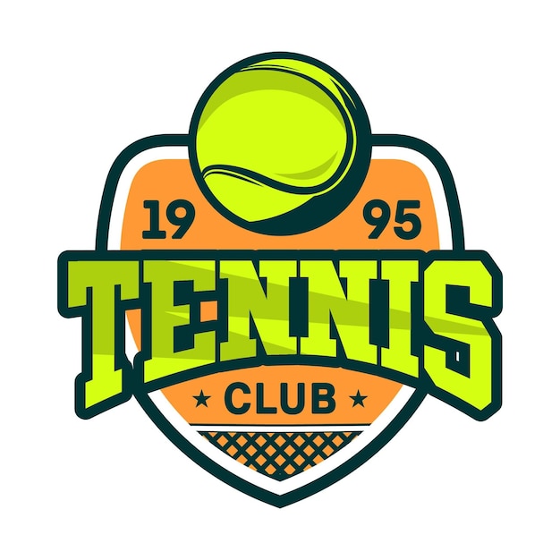 Diseño de la ilustración del logotipo del torneo del club de tenis