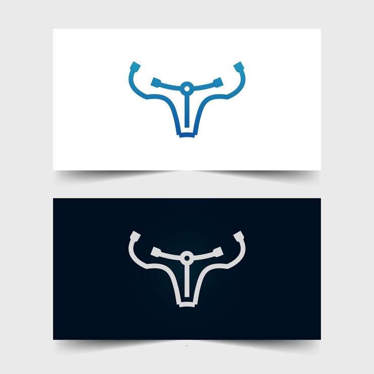 Vector diseño de ilustración de logotipo de toro tecno moderno y simple