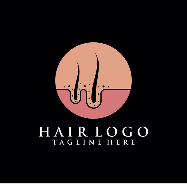 Diseño de ilustración de logotipo de tratamiento capilar Vector Premium