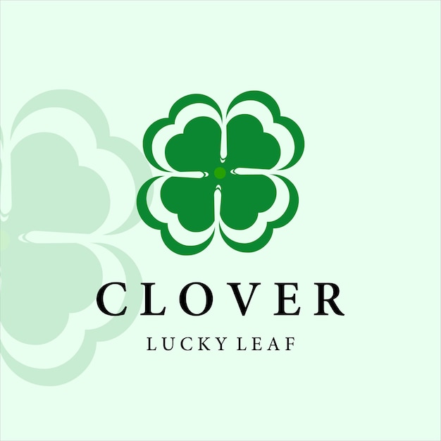 diseño de ilustración de logotipo de vector vintage de hoja de trébol