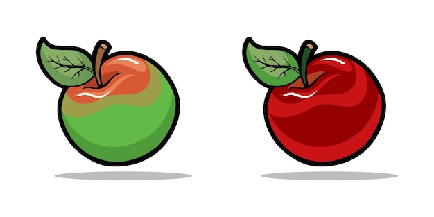 Diseño de ilustración de manzana vectorial