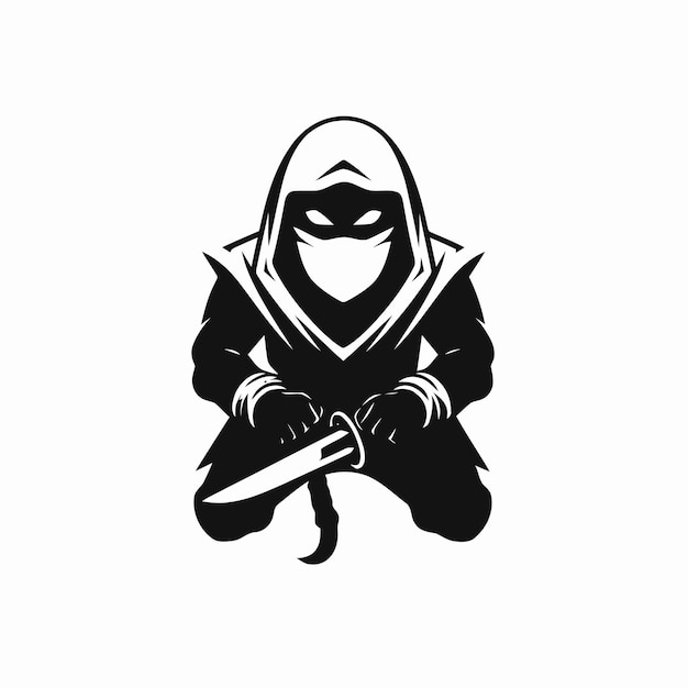 Diseño de ilustración de mascota ninja