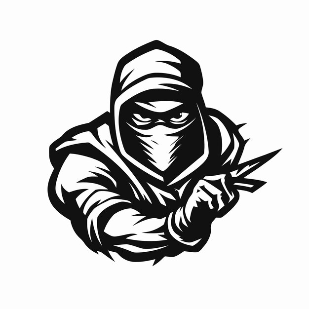 Diseño de ilustración de mascota ninja