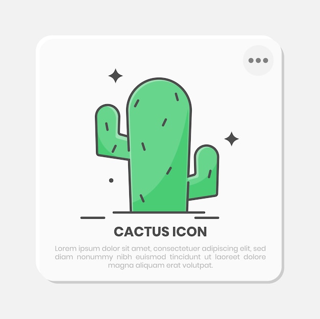 Diseño de ilustración minimalista de árbol de cactus