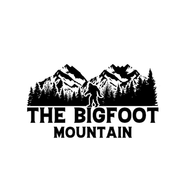 Diseño de ilustración de montaña bigfoot