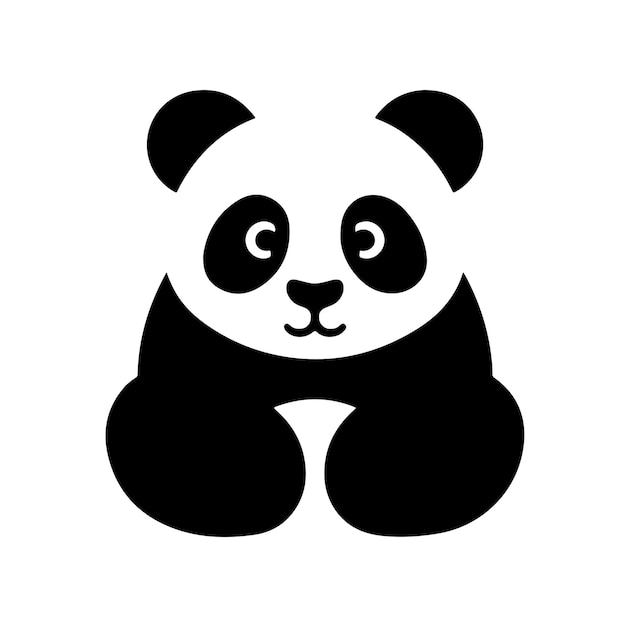 diseño de ilustración de panda estilo de silueta