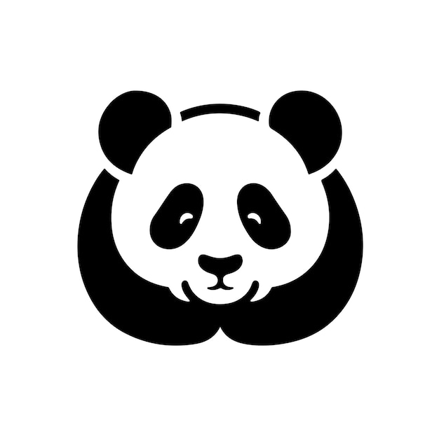 diseño de ilustración de panda estilo de silueta