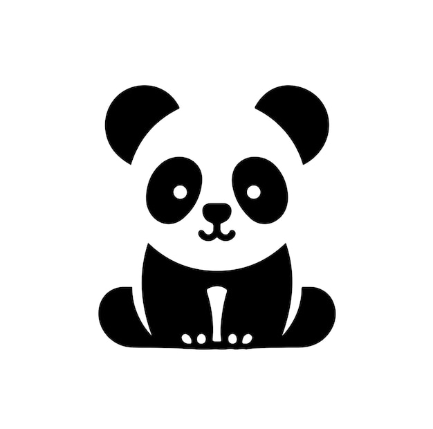 diseño de ilustración de panda estilo de silueta