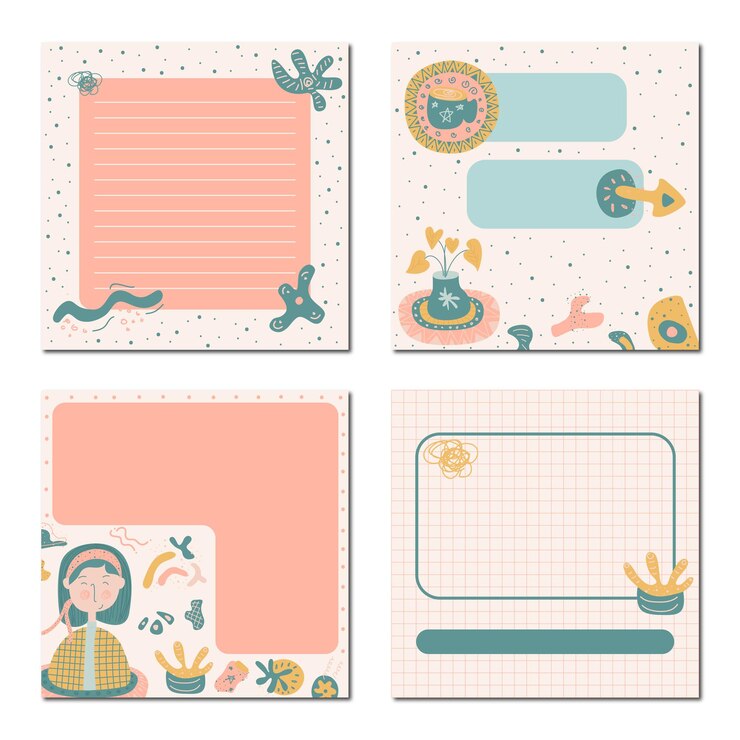 diseño de ilustración de papel de nota lindo listo para imprimir