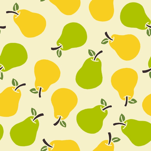 Diseño de la ilustración del patrón sin costuras de Bunch of Pear Vector