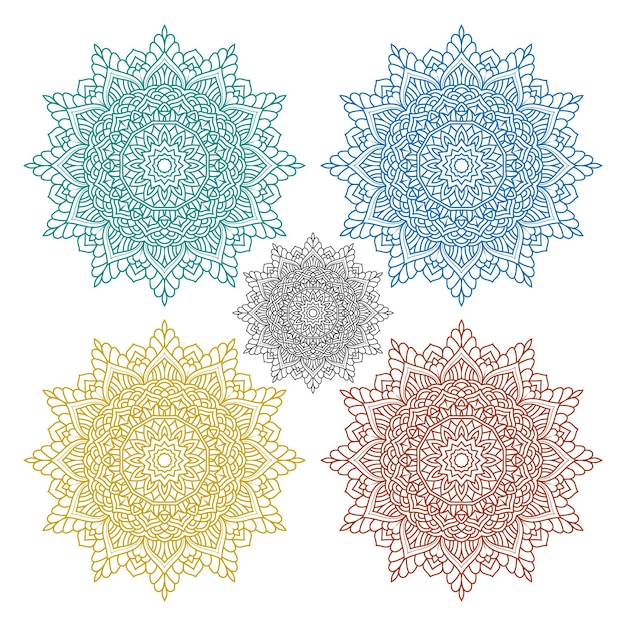 Diseño de la ilustración del patrón de línea de mandala