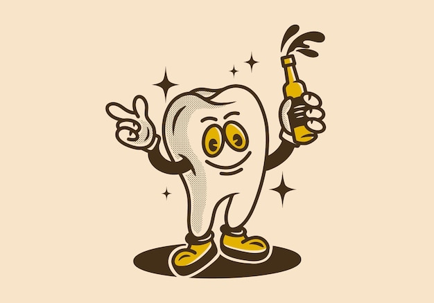 Un diseño de ilustración de un personaje dental.
