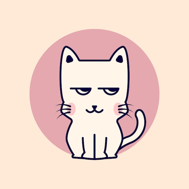 Diseño de ilustración de personaje de gato lindo moderno