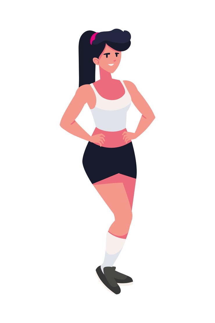 Vector diseño de ilustración de personajes de fitness femenino
